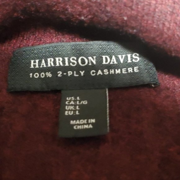 Harrison Davis 2-Play Cashmere 1/4 Zip Sweater Color Red HOLE Size Large - Picture 4 of 8